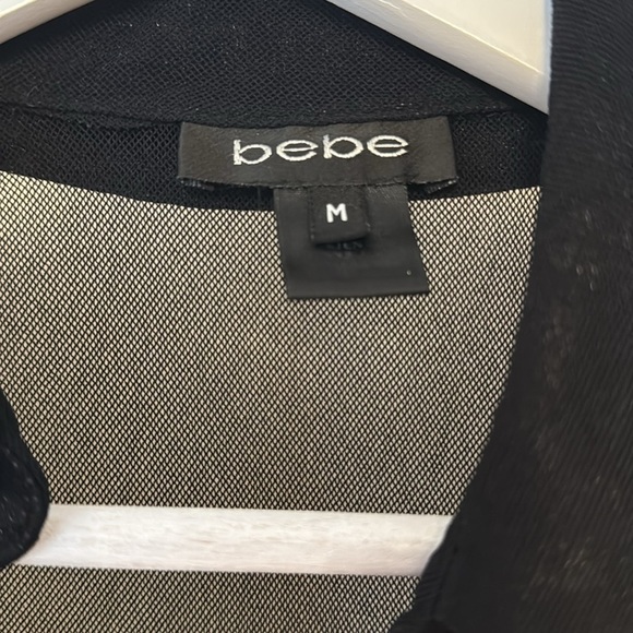 Bebe Sheer Top Y2K vintage black medium - Picture 2 of 2